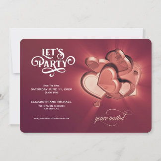 Lasst uns Party machen! Rose Gold Hearts Save the Date