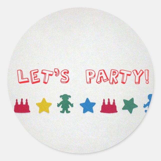 Lasst uns Party machen! Runder Aufkleber (Vorderseite)