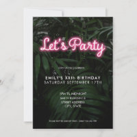 Lasst uns Party Moderne Neon Geburtstag