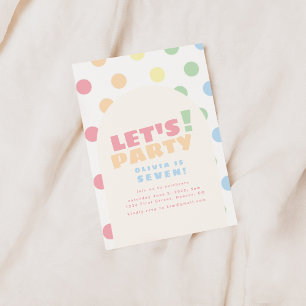 Lasst uns Party Polka Dot Birthday einladen Einladung