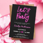 Lasst uns Party Retro Neon jeder Altersgruppe Gebu Einladung<br><div class="desc">Machen Sie sich bereit, die Nacht mit unserem Let's Party Retro Neon Geburtstag Party Einladung! Diese elektrisierende Einladung bringt die lebendige Energie der Neonlichter im Retro-Stil zu jeder Altersfeier und schafft so die Bühne für ein unvergessliches Party. Die Einladung in kühnen Neonfarben und einem unterhaltsamen Retro-Design vereint das Wesen von...</div>