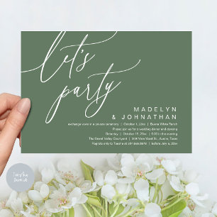 Lasst uns Party, romantisches Hochzeitsessen und T Einladung