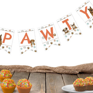 Lasst uns Paw-ty Dog Geburtstagsparty feiern Wimpelkette