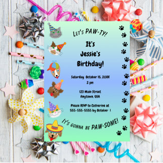 Lasst uns PAW-ty Einladung
