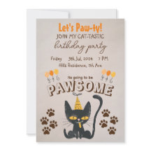 Lasst uns Paw-ty!-Niedliche Black Cat tragen Gebur