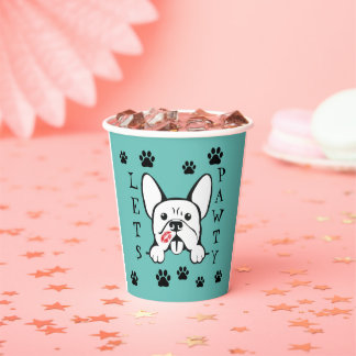 Lasst uns Pawty French Bulldog Paper Party Cups Pappbecher