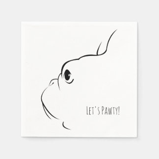 Lasst uns Pawty French Bulldog Silhouette Napkins Serviette