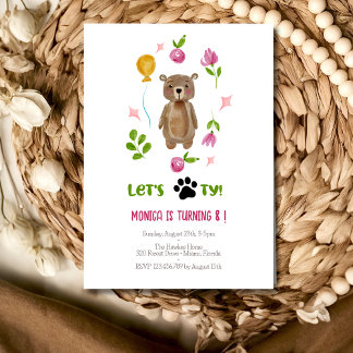 Lasst uns pawty! Kindergeburtstag Party Einladung