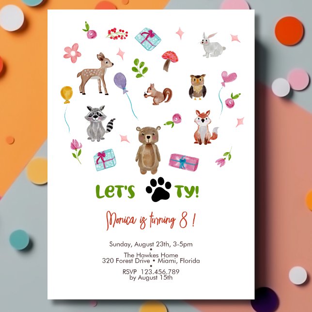 Lasst uns pawty! Kindergeburtstag Party Einladung (Von Creator hochgeladen)