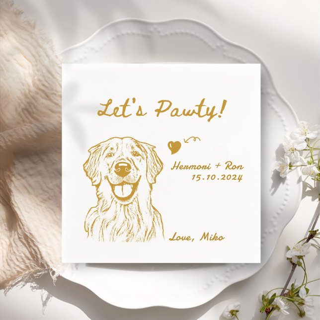 Lasst uns Pawty Minimalistischen Funny Dog Simple  Serviette (Von Creator hochgeladen)
