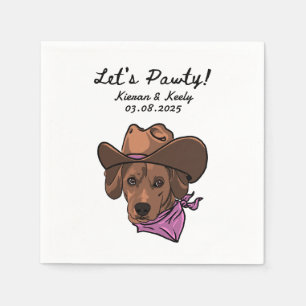Lasst uns Pawty Personalisiert Hochzeit Napkins Ge Serviette