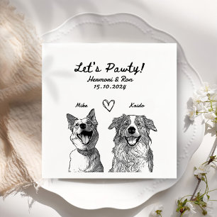 Lasst uns Pawty Personalisiert Hochzeit Napkins Ge Serviette