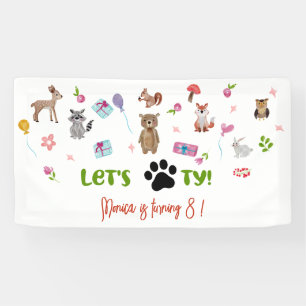 Lasst uns pawty! Wildtiere Kindergeburtstag Banner