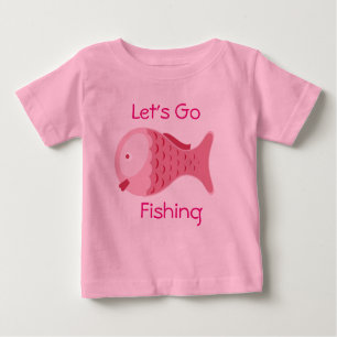 Lasst uns Pink Baby One Piece T-Shirt fischen