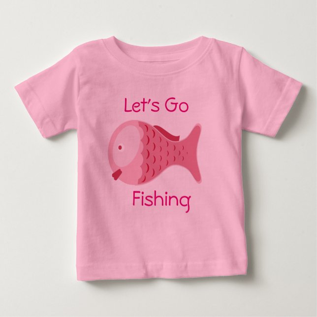 Lasst uns Pink Baby One Piece T-Shirt fischen (Vorderseite)