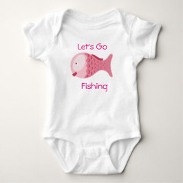 Lasst uns Pink Baby One Piece T-Shirt fischen Strampler