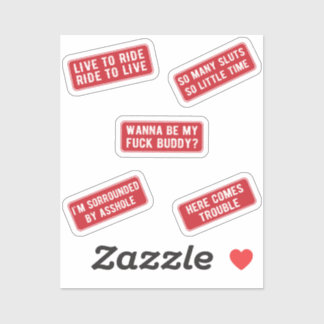 Lasst uns reiten (rot) aufkleber