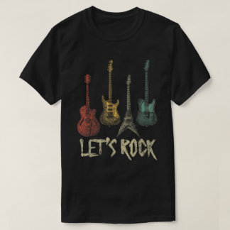 Lasst uns Retro-Gitarren-Musikliebhaber-Shirt rock T-Shirt