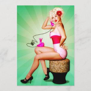Lasst uns Retro Pin-Up Party Einladung plaudern