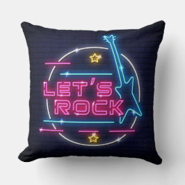 Lasst uns Rock Retro Neon Kissen