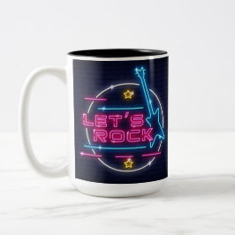 Lasst uns Rock Retro Neon Zweifarbige Tasse