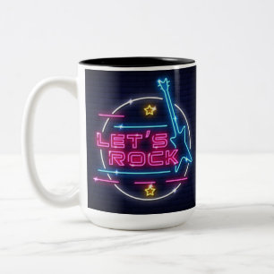 Lasst uns Rock Retro Neon Zweifarbige Tasse