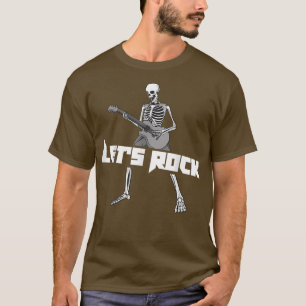 Lasst uns Rock Skeleton Gitarre spielen Halloween T-Shirt