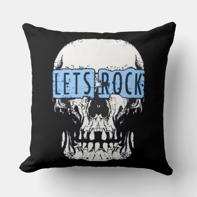 Lasst uns Rock Skull Kissen (Vorderseite)