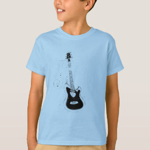 Lasst uns Rock, White Musiknotens & Guitar_ T-Shirt