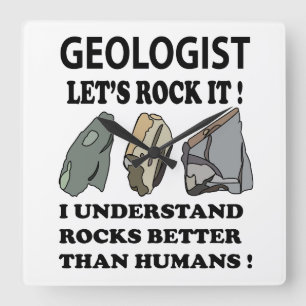 Lasst uns Rocken IT-Geologe Quadratische Wanduhr