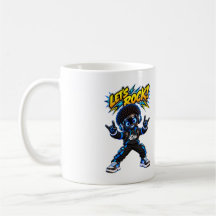 Lasst uns rocken! Zap AI Robot Rock and Roll Kaffe