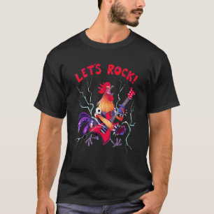 Lasst uns Rockhahn Heavy Metal Gitarre spielen T-Shirt