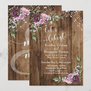 Lasst uns Rustikale Blumenlicht-Rezeption feiern Einladung