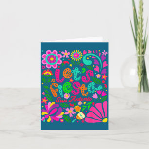 Lasst uns San Antonio Cinco de Mayo Floral feiern Karte