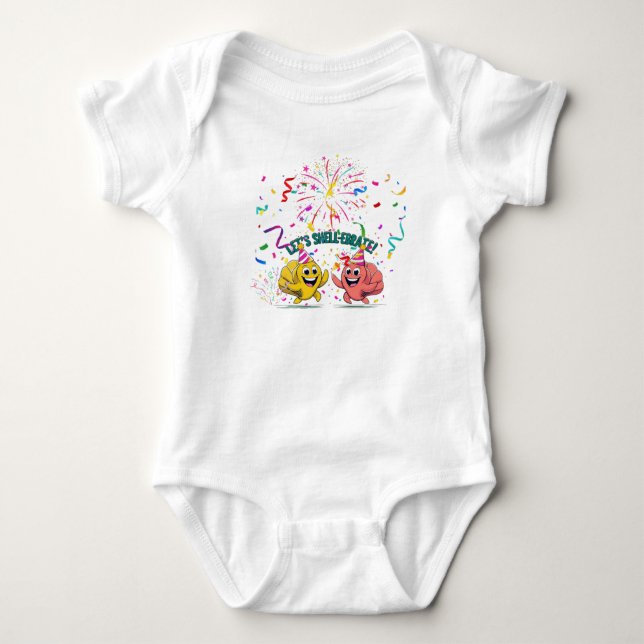 Lasst uns schalen-ebrieren! baby strampler (Vorderseite)