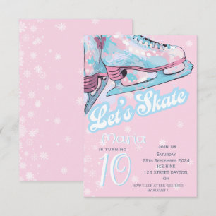 "Lasst uns Schlittschuh laufen" Eiskunstlauf-Gebur Einladung