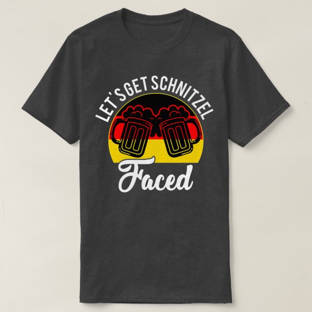 Lasst uns Schnitzel gegenüber der deutschen Flagge T-Shirt (Design vorne)