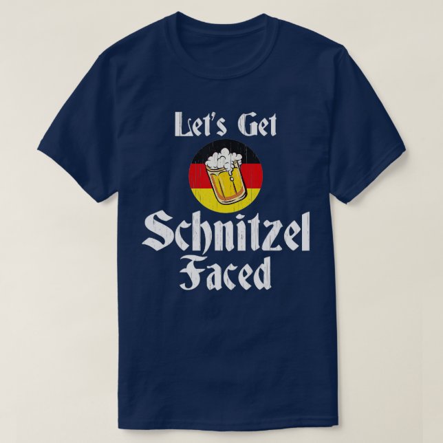 Lasst uns Schnitzel vor das deutsche BierOktoberfe T-Shirt (Design vorne)