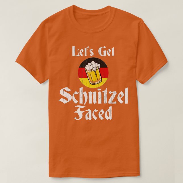 Lasst uns Schnitzel vor das deutsche BierOktoberfe T-Shirt (Design vorne)