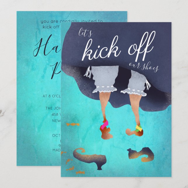 Lasst uns Schuhe ausziehen Funny Halloween Party A Einladung (Vorne/Hinten)