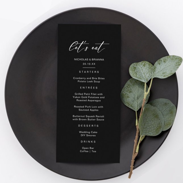 Lasst uns Schwarze Hochzeit essen Menükarte (Von Creator hochgeladen)