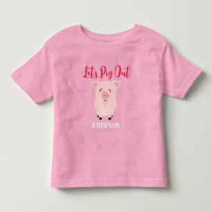 Lasst uns Schweinchen sein Personalisierte Mädchen Kleinkind T-shirt