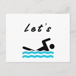 Lasst uns schwimmen gehen postkarte