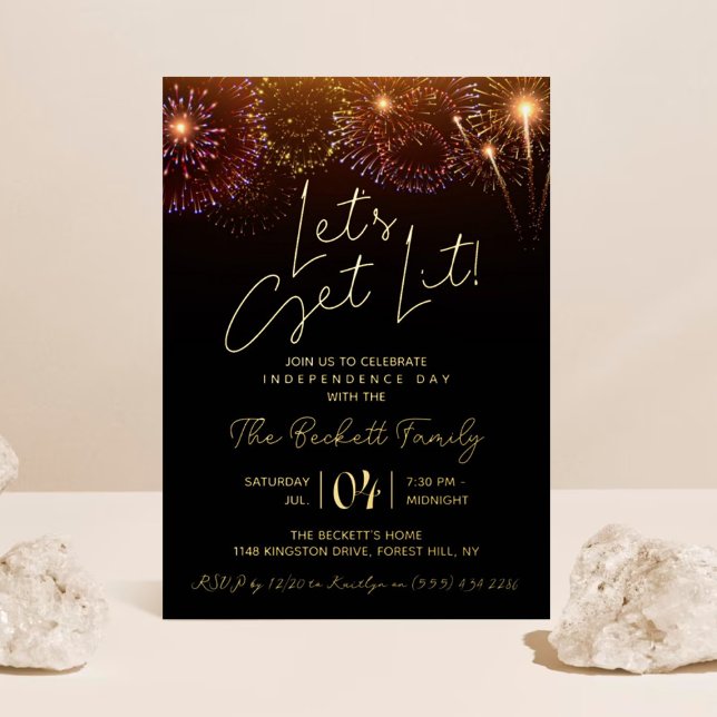 Lasst uns sehen | 4. Juli Party Real Folieneinladung (Von Creator hochgeladen)