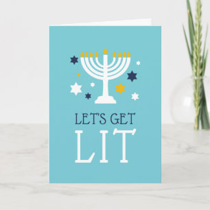 Lasst uns sehen   Funny Hanukkah Grußkarte Feiertagskarte
