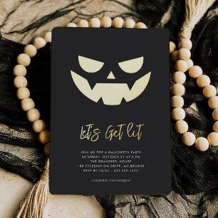 Lasst uns sehen Jack O'Lantern Halloween-Party Folieneinladung