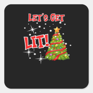 Lasst uns sehen, Spaß Idiom, Weihnachtslicht, Chri Quadratischer Aufkleber