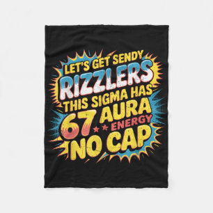 Lasst uns Sendy Rizzlers 67 Aura Meme Design bekom Fleecedecke