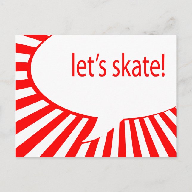 Lasst uns Skate! Cartoon-Sprechblase Postkarte (Vorderseite)