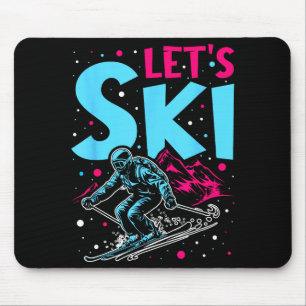 Lasst uns skifahren, Retro-Ski vintage 80er 90er S Mousepad